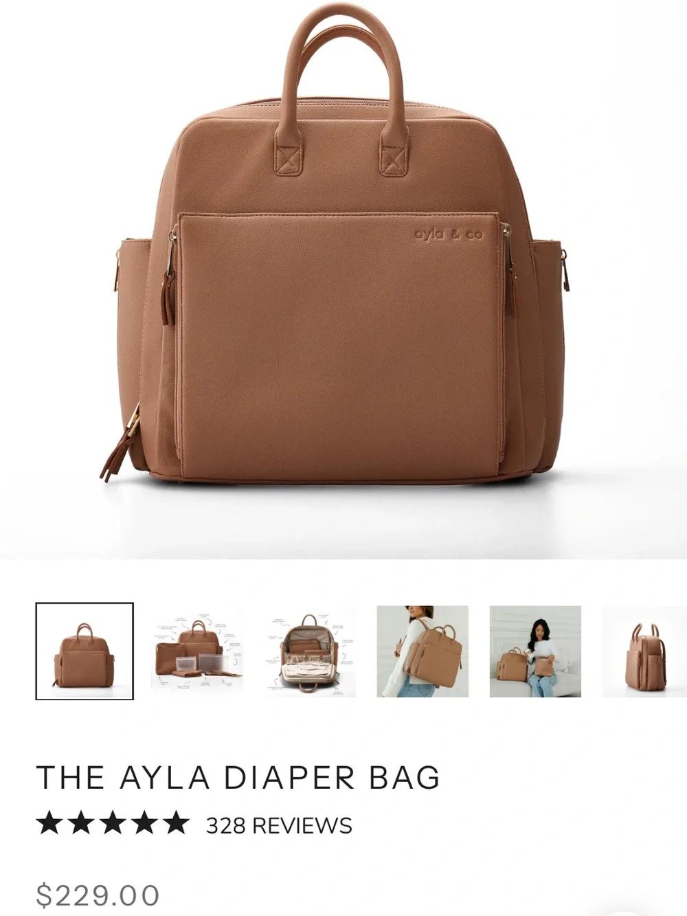 Ayla & co cafe Baby Diaper Bag Backpack - Chic Everyday Carry